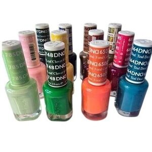 DNails Nail Polish Lacquer Lot 12 Colors Voodoo Green Coral Teal Gold Glitter